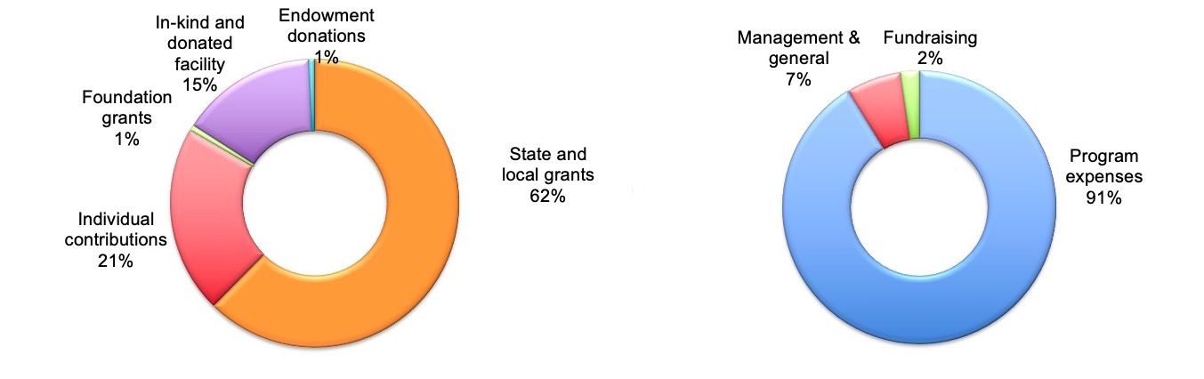 2019-2020 Chart Pie Chart showing breakdown of annual income and expenses